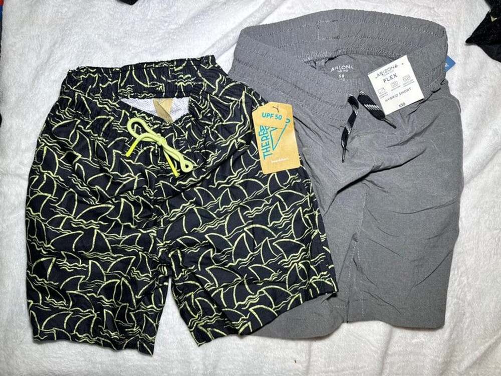 Boys Swim Trunks & Hybrid Shorts Lot - Thereabouts Shark Print & Arizona Jean Co